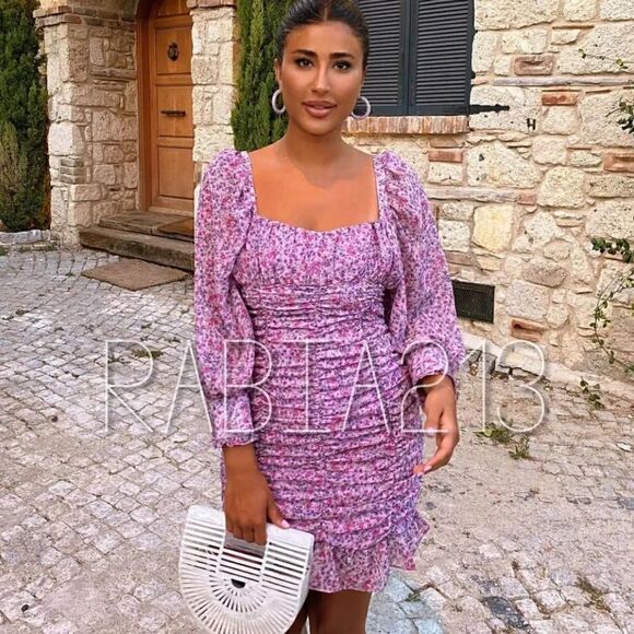 ZARA PRINTED DRESS WITH DRAPING - Picture 3 of 11